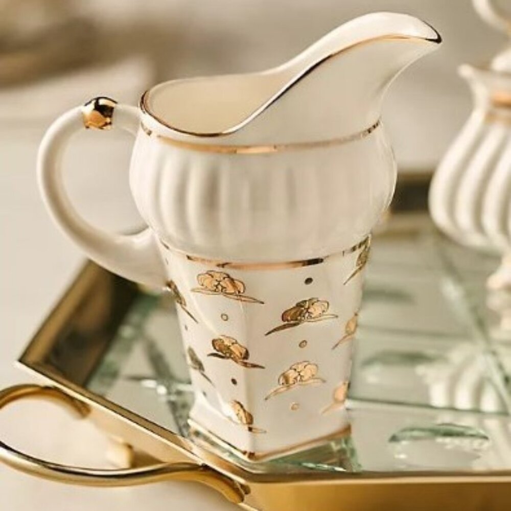 Anthropologie x The Met Stoneware Creamer Decaled Glazed Classic Art Deco New